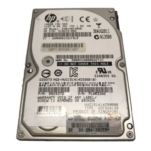 HP 146GB SAS 15K 2.5 Inch SFF Hard Drive 0B24372 HP 146GB SAS 15K 2.5 Inch SFF Hard Drive 0B24372