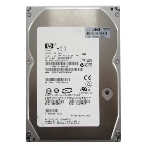 HP 300GB 15K SAS 3.5 Inch Hard Drive DF0300BAERF 480528-001 HP 300GB 15K SAS 3.5 Inch Hard Drive DF0300BAERF 480528-001