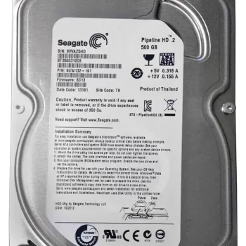 Seagate Pipeline 500GB 5900RPM SATA 3Gbps 8MB Cache 3.5 Inch Hard Disk 9GW132-012