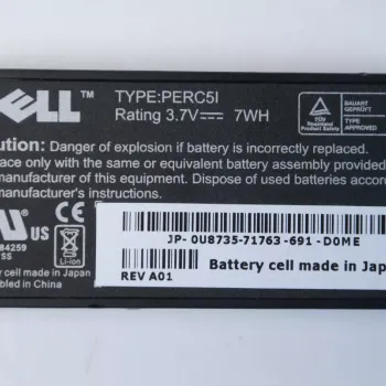 Dell PERC 5i SAS Raid Controller PCIe Battery 0U8735
