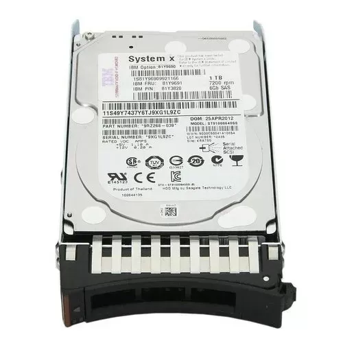IBM 1TB 7.2K RPM 6Gbps 2.5 Inch SAS Hard Disk Drive 81Y9690 81Y9691 81Y3820 49Y7437 ST91000640SS IBM 1TB 7.2K RPM 6Gbps 2.5 Inch SAS Hard Disk Drive 81Y9690 81Y9691 81Y3820 49Y7437 ST91000640SS
