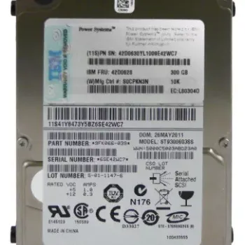 IBM 300gb 10k 6g 2.5" sas hdd 42D0630 42D0628