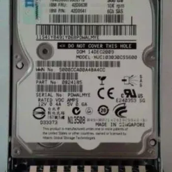 IBM 300gb 10k rpm 6g 2.5 Inch SAS Hard Disk Drive 42D0637 42D0638 42D0641