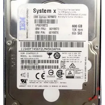 IBM 90Y8872 90Y8873 600GB 10K SAS 6 Gbps Hot Swap Hard Drive