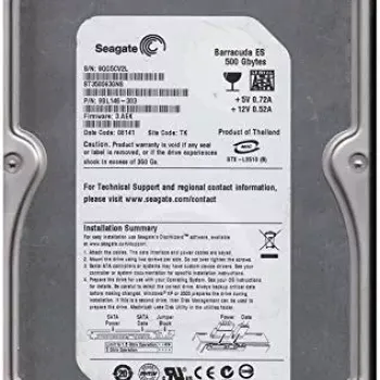 Seagate Barracuda 500GB 7.2K 3G 3.5 SATA HDD ST3500630NS 9BL146-303
