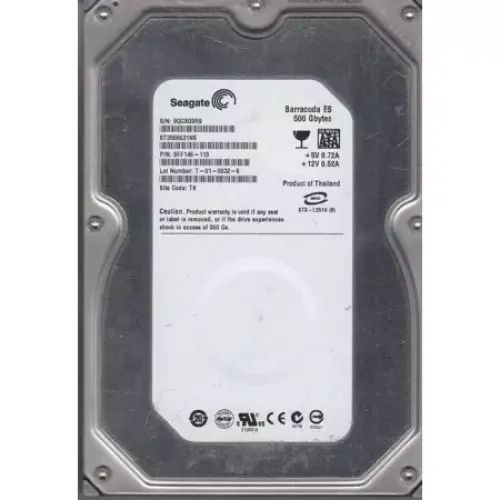 Seagate Barracuda 500GB 7.2K RPM 3G 3.5 Inch SATA HDD 9FF146-110 Seagate Barracuda 500GB 7.2K RPM 3G 3.5 Inch SATA HDD 9FF146-110