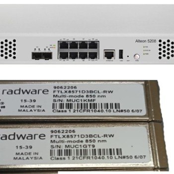 Radware Alteon NG 5208 Load Balancing Device 10 GigE with 2 SFP FTLX8571D3BCL-RW 10GBASE-SR/SW