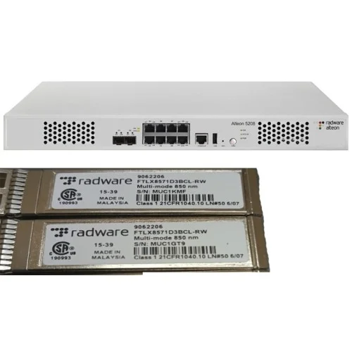 Radware Alteon NG 5208 Load Balancing Device 10 GigE with 2 SFP FTLX8571D3BCL-RW 10GBASE-SR/SW Radware Alteon NG 5208 Load Balancing Device 10 GigE with 2 SFP FTLX8571D3BCL-RW 10GBASE-SR/SW