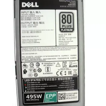 TH1CT 0TH1CT 495W for Dell Poweredge R630 R730 Power Supply E495E-S1