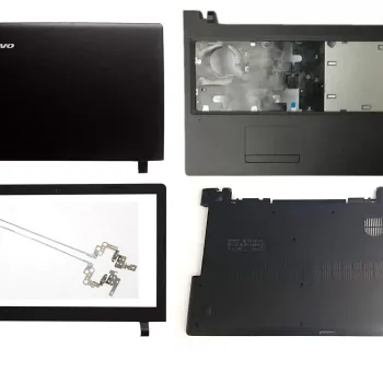 Lenovo Ideapad 100-15IBD LCD Top Cover Bezel Hinges with Touchpad Palmrest with Bottom Base Full Body Assembly