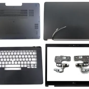 Dell Latitude E7470 7470 LCD Top Cover Bezel Hinges with Touchpad Palmrest and Bottom Base Full Body Assembly
