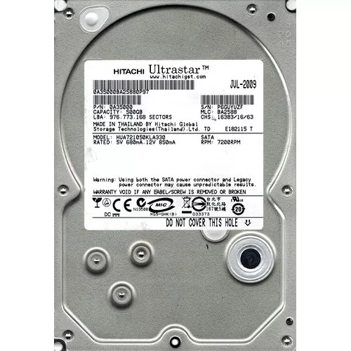 Hitachi 500GB 7.2K 3G 3.5 SATA Hard disk Hitachi 500GB 7.2K 3G 3.5 SATA Hard disk
