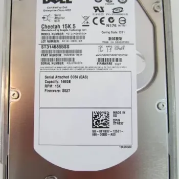0TN937 Dell 146GB 15K 3G 3.5 Inch SAS Hard Disk ST3146855SS 9Z2066-054