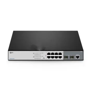 FS 8 Port PoE+ with 2 1Gb SFP Gigabit Managed Switch S3260-8T2FP