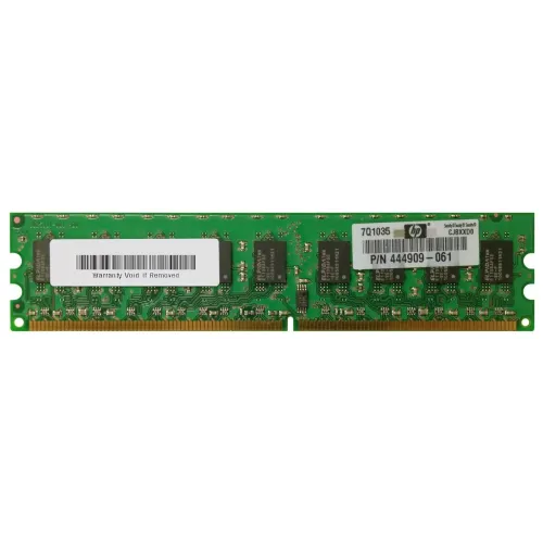 HP 2GB PC2-6400 DDR2-800MHz ECC Unbuffered CL6 240-Pin DIMM Dual Rank Memory Module Part# 444909-061 HP 2GB PC2-6400 DDR2-800MHz ECC Unbuffered CL6 240-Pin DIMM Dual Rank Memory Module Part# 444909-061