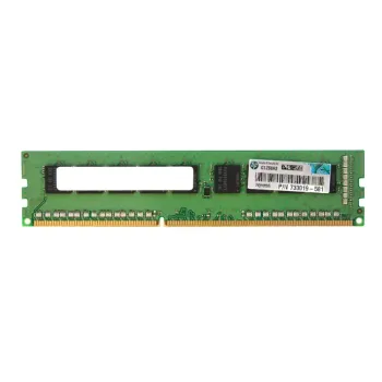 HP 4GB PC3-12800 DDR3-1600MHz ECC Unbuffered CL11 240-Pin DIMM 1.35V Low Voltage Single Rank Memory Module Part# 733019-581 HP 4GB PC3-12800 DDR3-1600MHz ECC Unbuffered CL11 240-Pin DIMM 1.35V Low Voltage Single Rank Memory Module Part# 733019-581