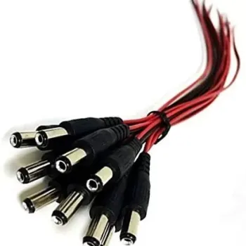 DC Connector for CCTV Camera 10 Pack to Connect Power Supply Cable Black