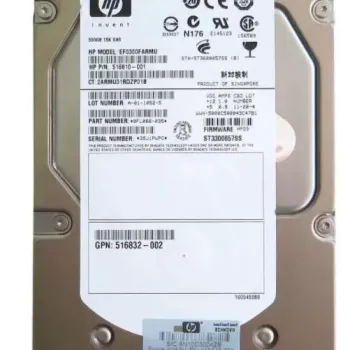 HP 516810-001 516810-001 HP 300GB 15K 6G LFF SAS Hard Drive