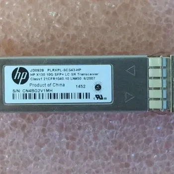 HPE X130 10G 850nm 300m LC SR SFP+ Transceiver Module JD092B PLRXPL-SCS43-HP