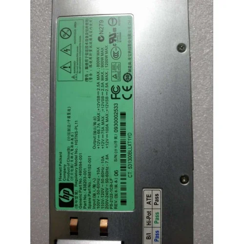 HP Prol DDL380 ML350 1200 Watt Power Supply 498152-001 HP Prol DDL380 ML350 1200 Watt Power Supply 498152-001