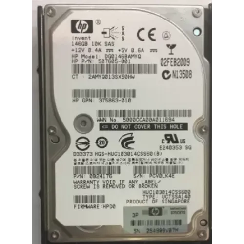 HP 146GB 10K RPM 3Gbps SAS 2.5 Inch Hard Disk 375863-010 HP 146GB 10K RPM 3Gbps SAS 2.5 Inch Hard Disk 375863-010