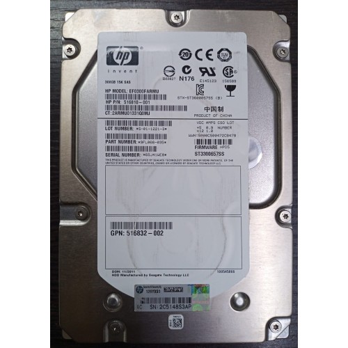 HP 300GB 15K RPM SAS 3.5 Inch Hard Disk 516810-001 HP 300GB 15K RPM SAS 3.5 Inch Hard Disk 516810-001