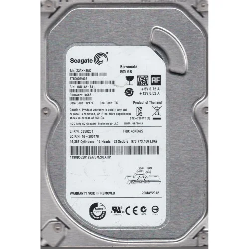 Seagate 500GB 3.5 Inch 7.2K RPM SATA Hard Disk 1BD142-541 Seagate 500GB 3.5 Inch 7.2K RPM SATA Hard Disk 1BD142-541
