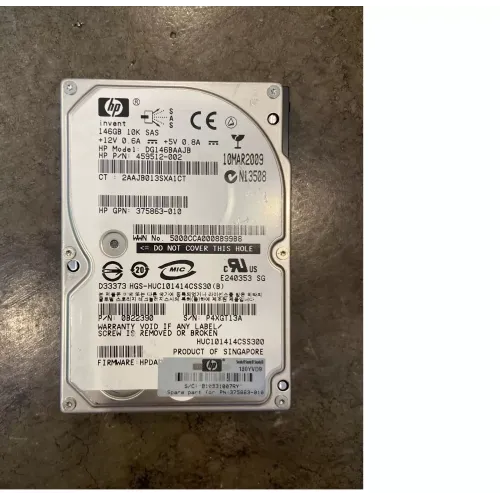 HP 146GB 6Gbps 10K RPM 2.5 Inch SAS Hard Disk Drive