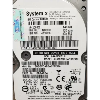 IBM 146GB 15K 6Gbps 2.5 Inch SFF SAS Hard Disk Drive 90Y8926 90Y8927