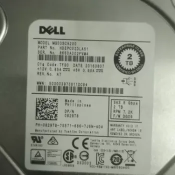 Dell DG02 2TB 7.2K 6Gbps 64MB 7200 Rpm 3.5inch SAS Hard Disk 829T8 MG03SCA200