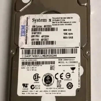 IBM 600GB 10K 6Gbps SAS SFF 2.5 X3650 X3550 X3500 X3400 M2 M3 M4 X3850 HS12 HS23