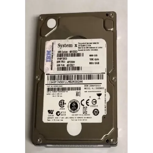IBM X3650 M3 600GB 10K RPM SAS 2.5 Inch 6Gbps Hard Drive IBM X3650 M3 600GB 10K RPM SAS 2.5 Inch 6Gbps Hard Drive