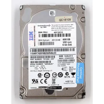 BM 4251-xxx 7147-xxx 7945-xxx 7947-xxx 600GB 10K RPM 6Gbps 2.5Inch SFF SAS Hard Drive without Tray
