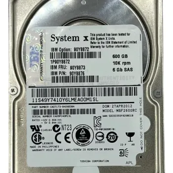 IBM 90Y8872 90Y8873 600GB 10K SAS 6 Gbps Hot Swap Hard Drive
