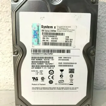 IBM 1TB 3Gbps 7200K Dual Port Hot Swap SATA FRU Hard Disk 43W7630 43W7633