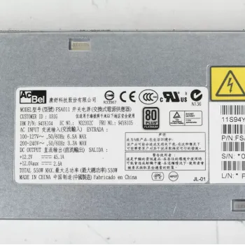 IBM X3550 M4 X3650 M4 X3500 M4 550W Power Supply FSA011-031G 94Y8109 43X3312 94Y8110 43X3311