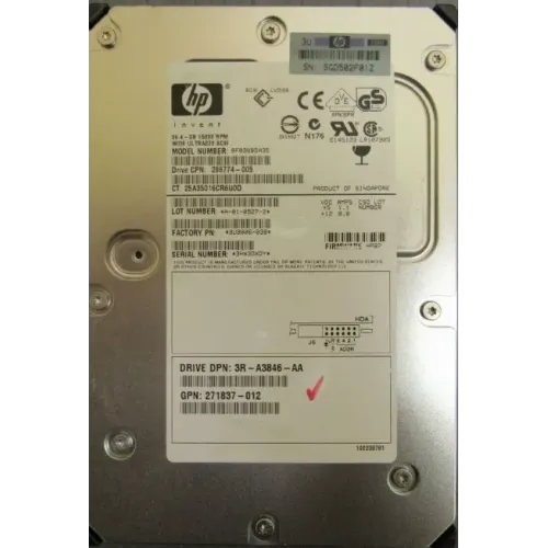 HP 36GB 15K RPM 3.5 Inch USCSI Hard Disk 356914-001 271837-012 289241-001 80PIN HP 36GB 15K RPM 3.5 Inch USCSI Hard Disk 356914-001 271837-012 289241-001 80PIN