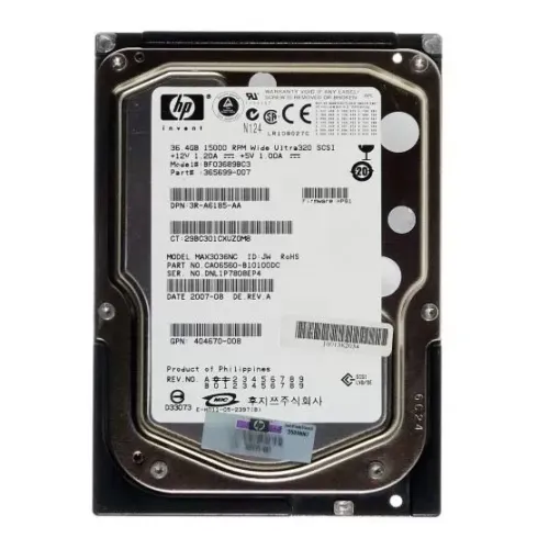 HP 36GB 15K RPM 3.5 USCSI 80 PIN Hard Disk 365699-007 271837-016 404714-001 HP 36GB 15K RPM 3.5 USCSI 80 PIN Hard Disk 365699-007 271837-016 404714-001