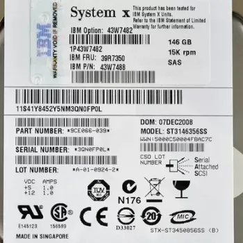 IBM 146gb 15k 3g 3.5" sas hdd ST3146856SS 43W7488 9CE066-039