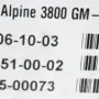 Alpine 3800 GM - 4Xi 802051-00-02 702056-00-01