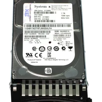 IBM 1TB 7.2K 6Gbps SAS 2.5inch SFF hard disk 81Y9691 81Y3820 81Y9690