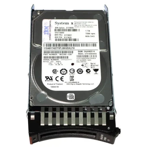IBM 1TB 7.2K 6Gbps SAS 2.5inch SFF hard disk 81Y9691 81Y3820 81Y9690 IBM 1TB 7.2K 6Gbps SAS 2.5inch SFF hard disk 81Y9691 81Y3820 81Y9690