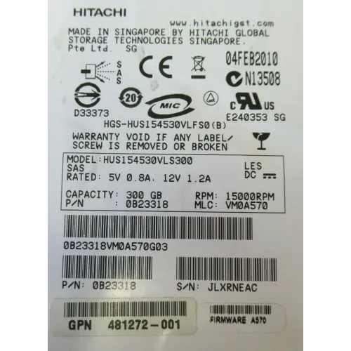 Hitachi Ultrastar 300GB 15K RPM 3Gbps 3.5 Inch SCSI SAS Hard Drive 0B23318 HUS154530VLS300 Hitachi Ultrastar 300GB 15K RPM 3Gbps 3.5 Inch SCSI SAS Hard Drive 0B23318 HUS154530VLS300