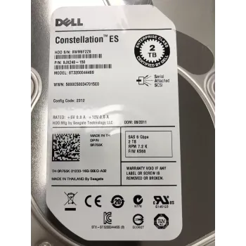 Dell 2TB 7.2K RPM 6G 3.5 Inch SAS Hard Disk ST32000444SS 9JX248-150 0R755K Dell 2TB 7.2K RPM 6G 3.5 Inch SAS Hard Disk ST32000444SS 9JX248-150 0R755K