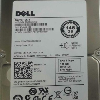 Dell 146GB 6Gbps 10K 2.5 Inch SAS Hard Drive 0X160K