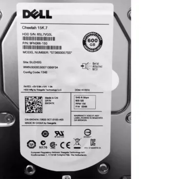 Dell 600GB 15K 3.5 Inch 6GbPS SAS Hard Drive 0W347K