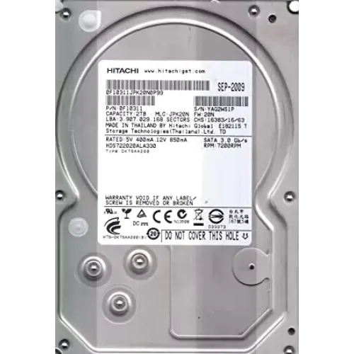 Hitachi 2TB 32MB 7200RPM SATA 3.0Gbs 3.5inch Hard Drive 0F10311 Hitachi 2TB 32MB 7200RPM SATA 3.0Gbs 3.5inch Hard Drive 0F10311