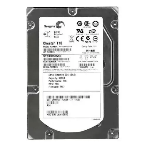 Dell 300GB 10K RPM 3Gbps 3.5 Inch SAS Hard Disk Drive 0FW956 Dell 300GB 10K RPM 3Gbps 3.5 Inch SAS Hard Disk Drive 0FW956