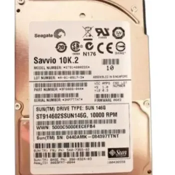 Sun 146GB 10K RPM 3Gbps 2.5 Inch SAS Hard Disk 390-0377-03 540-7355-02