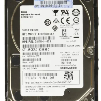 HP 300GB 2.5 Inch SAS 10K 12Gbps Hard Disk Drive 781581-006